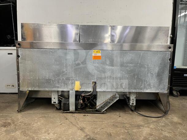 72" stainless steel prep table by preptable, model 72. Features mega top, refrigerated base. Visible wear, functional condition.