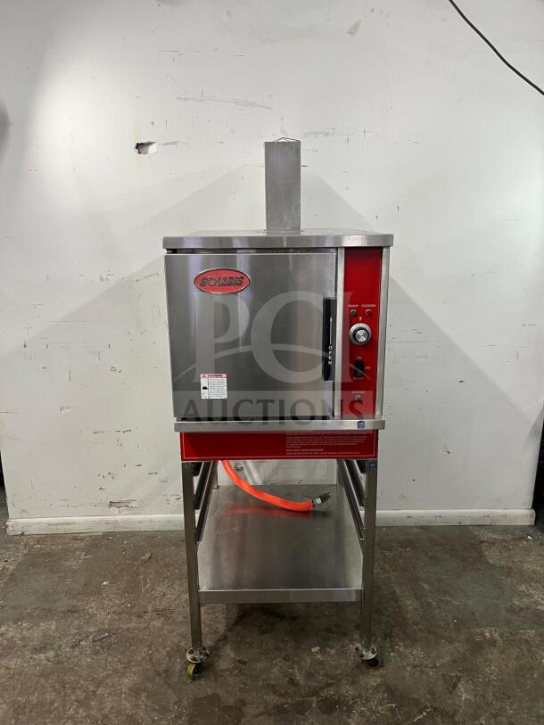 SOLARIS SX-5GR high-volume natural gas convection steamer with cooling racks, 42,000-47,000 BTU, stainless steel finish.