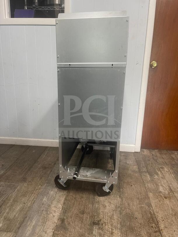 CITY COOKING Deep Fryer, 4 Tube, 120000 BTU, Model CCF-4 NAT Gv, sturdy frame, wheels, stainless steel, good condition.