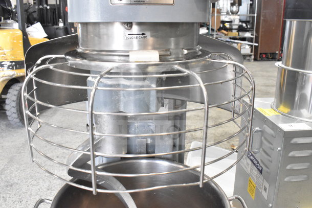 Hobart Legacy HL600 60 Quart Dough Mixer, includes bowl and dough hook, stainless steel cage, 200-240V, 1/3 phase.