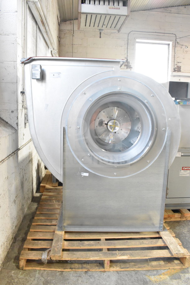 CaptiveAire USBI30BDHP-RM commercial power ventilator, durable metal construction, excellent condition, mounted on a pallet.