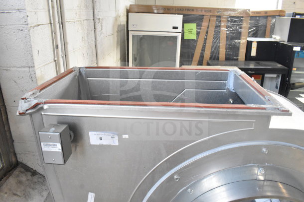 CaptiveAire USBI30BDHP-RM commercial exhaust fan, stainless steel, appears in good condition, visible mounting details.