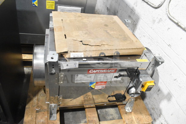 CaptiveAire SIF11DD-SS power ventilator/exhaust fan, 115V, 1 phase, includes visible factory labels and specifications.