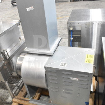 CaptiveAire USBI11DD-RM Power Ventilator, 277V, 1 Phase, in good condition, metal construction, mounted on a pallet.