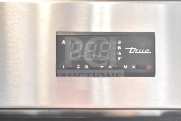 Digital control panel on 2018 True T-35-HC Commercial 2 Door Cooler. Model and temperature icons visible.