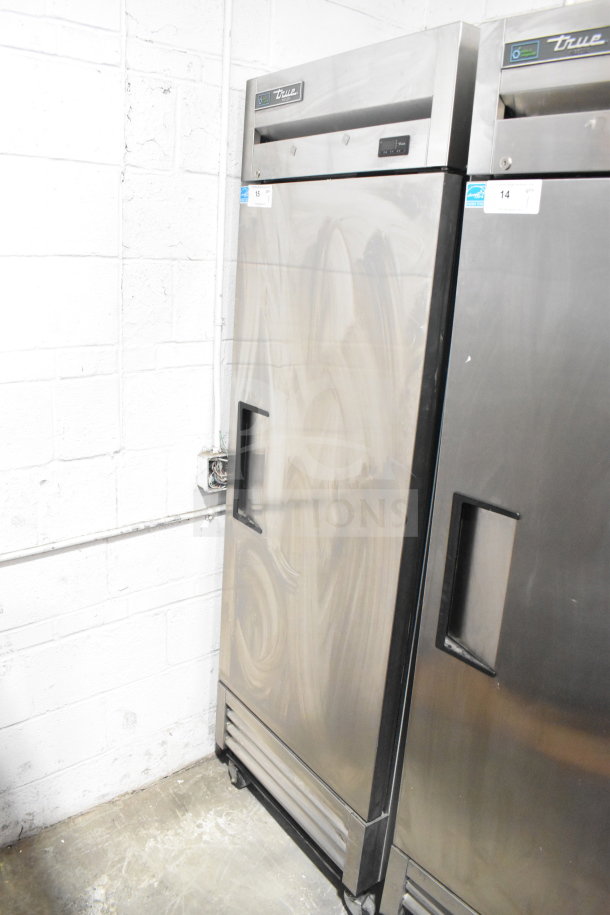 2022 True T-19F-HC commercial single door reach-in freezer. Stainless steel exterior, 115 volts, 1 phase.