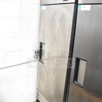 2022 True T-19F-HC commercial single door reach-in freezer. Stainless steel exterior, 115 volts, 1 phase.