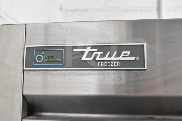 2022 True T-19F-HC commercial freezer. Features stainless steel, single door, natural refrigerant. Visible brand logo.
