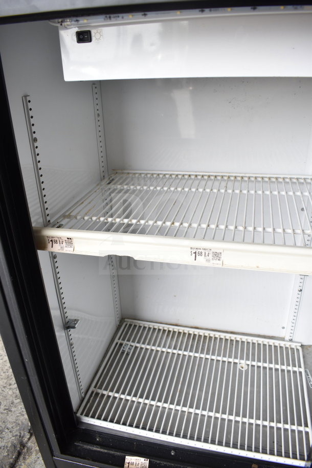 2017 True GDM-41SL-48-HC-LD 2 Door Reach In Cooler with shelves visible, model tag shows $1,688 price.