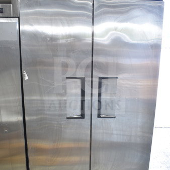2022 True T-35-HC 2 Door Commercial Reach-In Cooler, stainless steel, digital display, 115V, 1 phase, good condition.