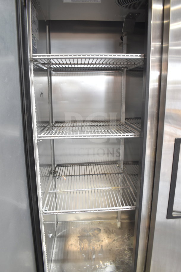 2022 True T-35-HC Commercial 2 Door Reach-In Cooler, 115 Volts, 1 Phase, stainless steel interior, used condition.