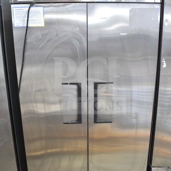 2021 True T-35-HC Commercial 2 Door Reach-In Cooler, stainless steel, 115 volts, single phase, excellent condition.