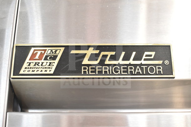 True T-35-HC Commercial 2 Door Reach In Cooler with logo badge, 115 Volts, 1 Phase, stainless steel condition.
