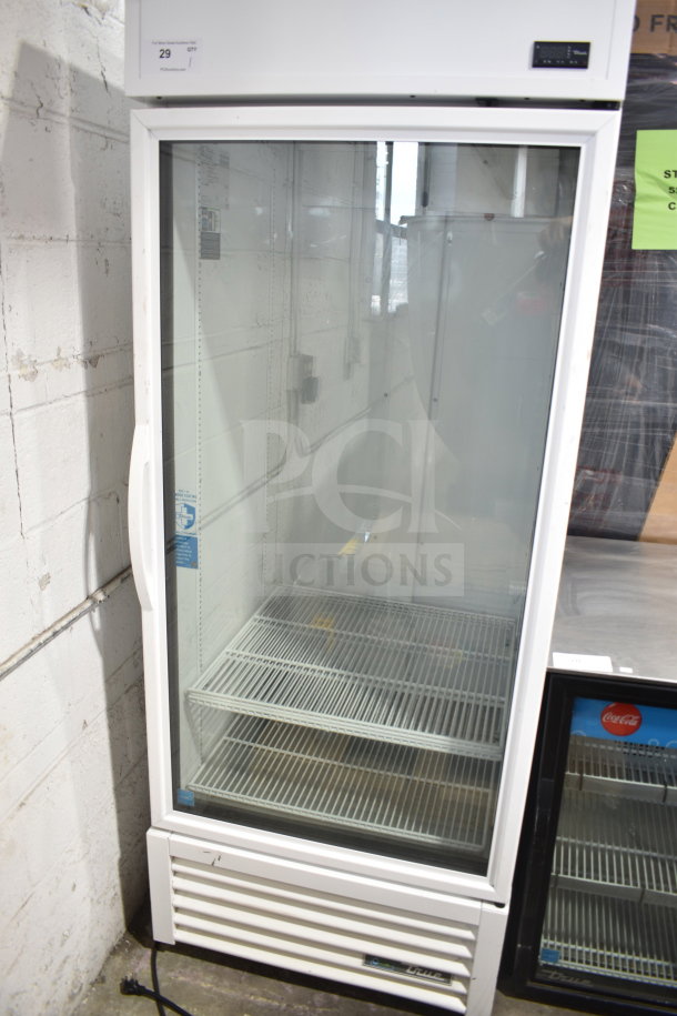 2021 True TSCI-600R-G-PH commercial single door reach-in cooler, glass door, 115 volts, 1 phase, excellent condition.