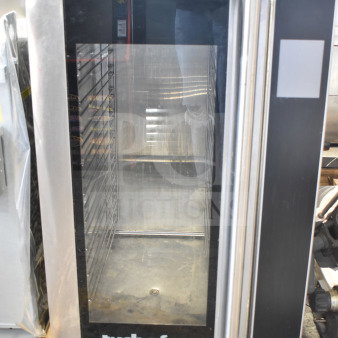 Moffat Turbofan EHT10 holding cabinet, half-size, 10 trays, touch screen, steel, on casters, 208V, commercial use.
