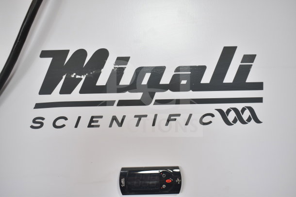 Migali EVOx-1F commercial freezer with digital control, on casters. New, scratch and dent. 115V, single phase.