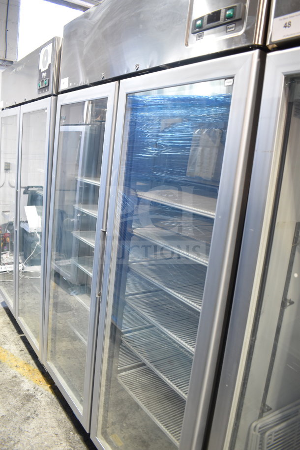 Brand new Migali LL-2RG commercial cooler, 2 glass doors, scratch and dent condition, on casters, 115V, 1 phase.
