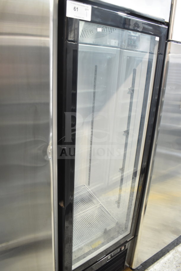Brand new 2016 Migali C-12RG commercial 2-door cooler merchandiser with minor scratches and dents, 115V, 1 phase.