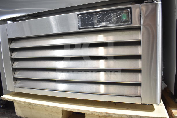 Brand new 2019 Migali C-1FB-HC commercial freezer, single door, stainless steel, minor scratches, 115V, 1 phase.