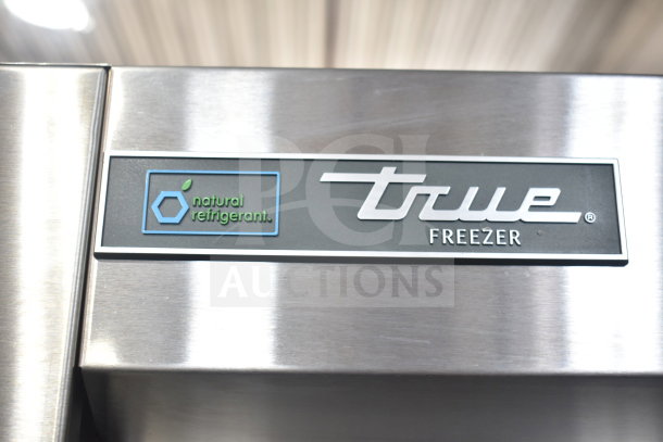 2019 True T-23F-HC commercial freezer, 115V, 1 phase, stainless steel, single door, natural refrigerant label, like new.