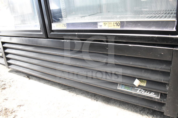 2018 True GDM-49F-HC commercial 2-door freezer, tested and working, features black exterior with visible branding.