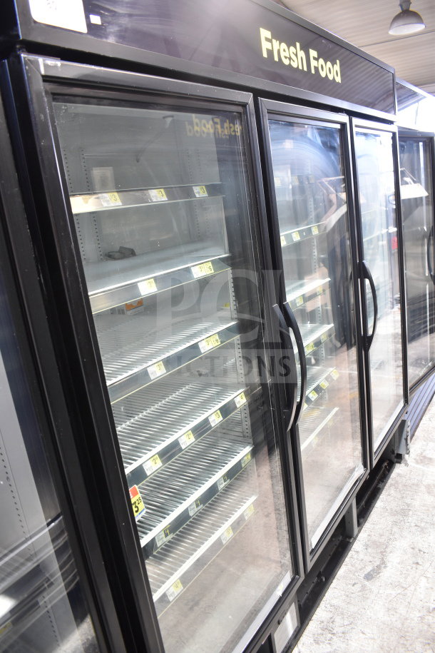 2018 True GDM-72-HC commercial 3-door reach-in cooler merchandiser, tested and working, 115 volts, 1 phase.