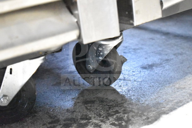 2020 True T-49-HC Cooler caster wheel detail, showcasing sturdy commercial-grade mobility.