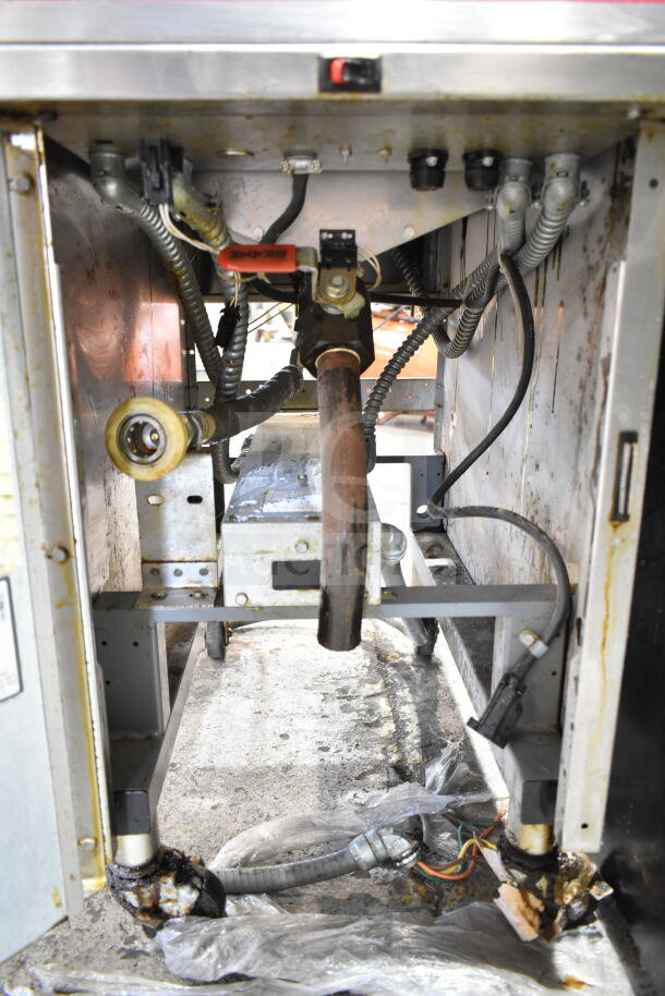 Vulcan 1ERD50 commercial electric deep fat fryer, 480 volts, 3 phase, interior view showing wiring and structure, used condition.