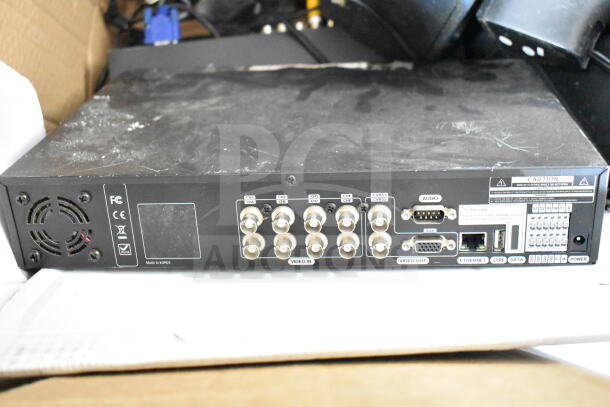 15 electronic items including Night Owl 8 Channel 960H DVR, Lorex HD recorder, Zmodo ZMD-DC-SBN6, in used condition.