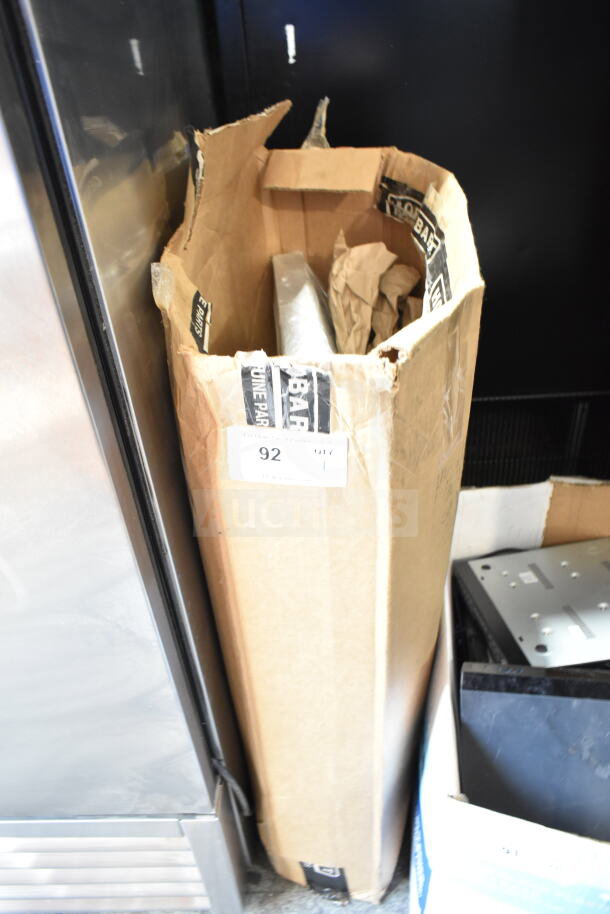 Boxed Cooking Performance Group S60 oven door assembly, new but with minor scratches and dents. Packaging shows shipping labels.