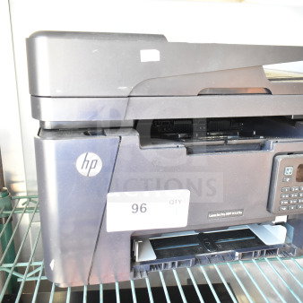 HP LaserJet Pro MFP M127fn printer, designed for offices, features a control panel and document feeder. In used condition.