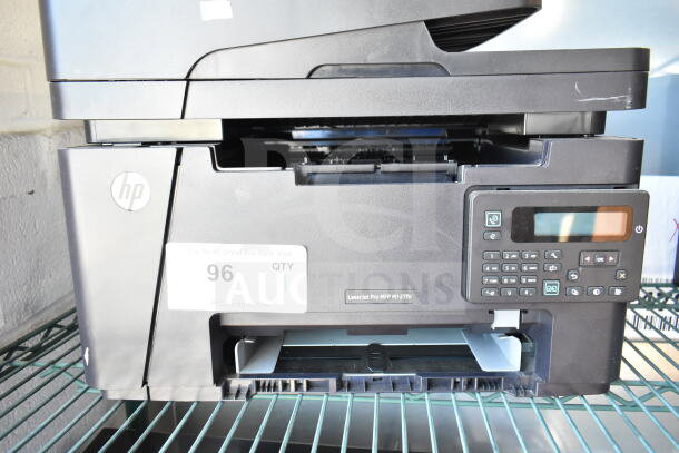HP LaserJet Pro MFP M127fn printer with control panel, item label. Good condition, suitable for office use.