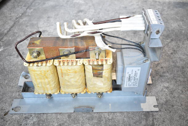 Danfoss 130B2413 Sine Wave Filter, used condition, visible connectors and label with model details, metal and coil components.