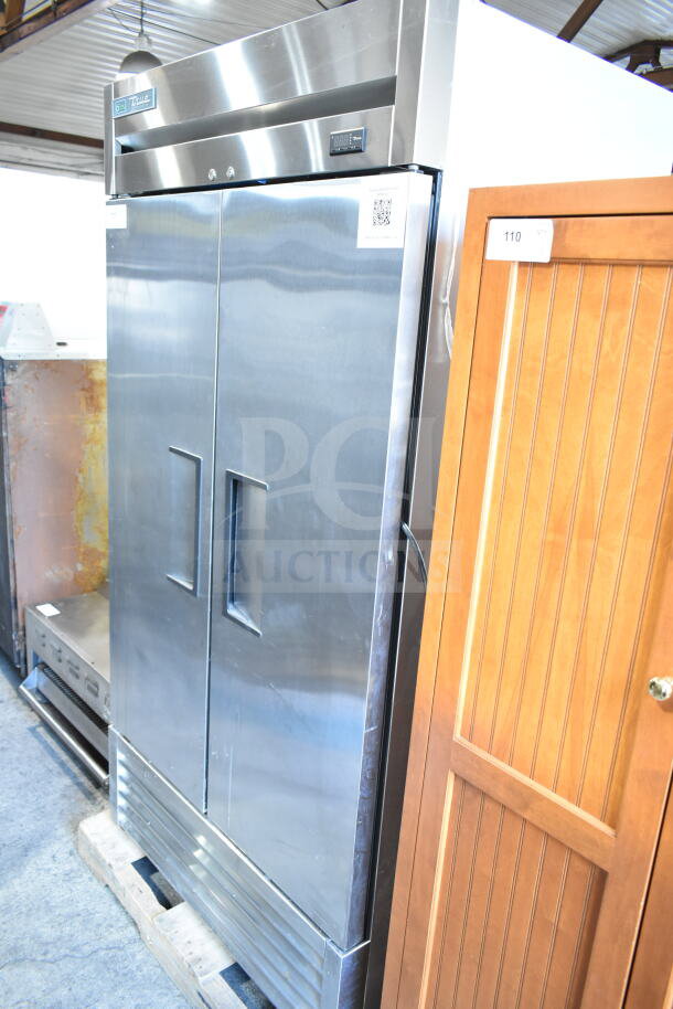 2022 True T-35-HC commercial 2-door reach-in cooler, stainless steel, 115V, 1 phase, excellent condition.