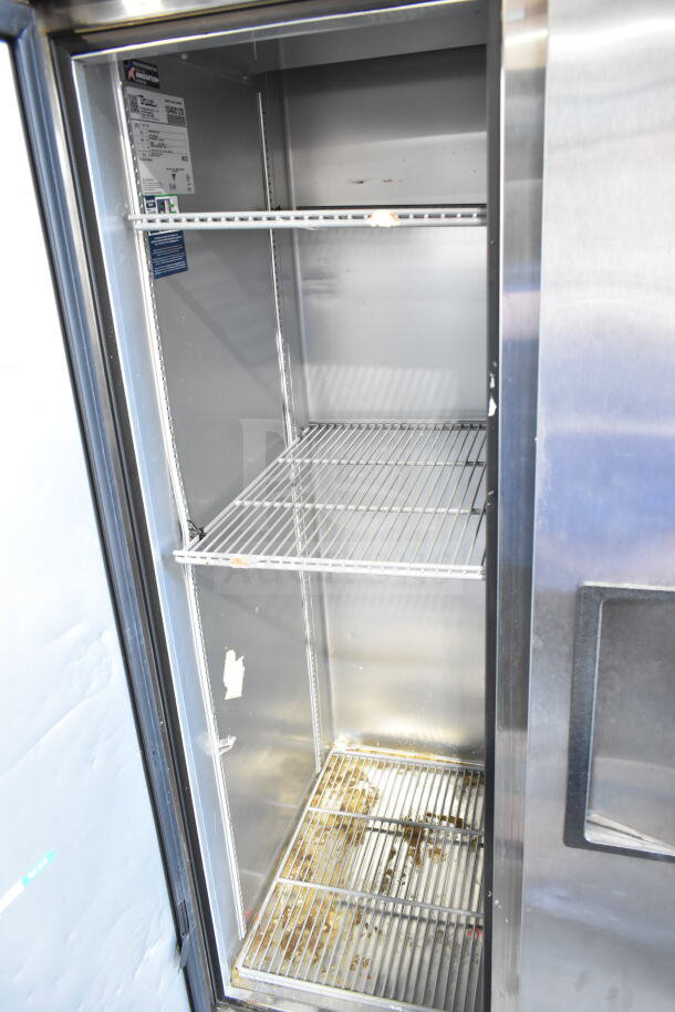 2022 True T-35-HC Commercial 2 Door Cooler, 115V, 1 Phase, stainless steel, interior shelving, used condition.