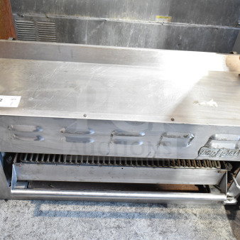 Imperial Commercial Gas Powered Cheese Melter, stainless steel, visible wear, Imperial logo, auction tag 112.