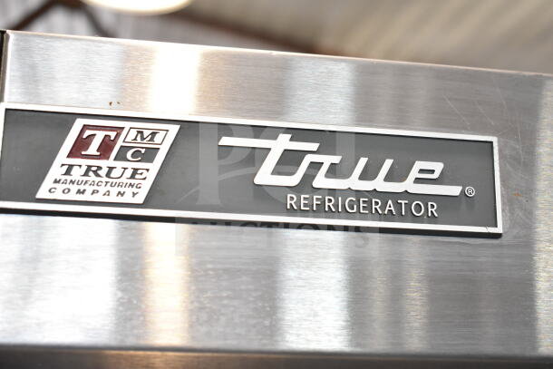 2017 True T-35-HC Commercial 2 Door Reach In Cooler, True logo and label visible. 115 Volts, 1 Phase.