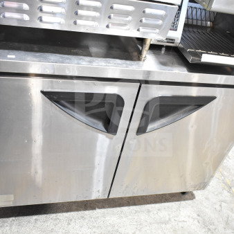 Turbo Air TWR-48SD commercial 2-door undercounter cooler with casters, stainless steel, 115V, 1 phase, good condition.