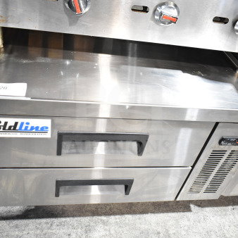 Coldline CB36 Commercial 2 Drawer Chef Base, stainless steel, 115V, 1 Phase, logo visible, excellent condition.