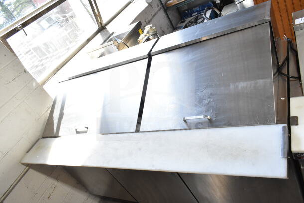 2020 Atosa MSF8308GR commercial prep table, stainless steel, mega top, good condition, 115V, 1 phase.