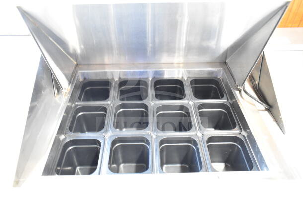 2020 Atosa MSF8308GR Commercial Sandwich Prep Table, Mega Top, stainless steel, multiple pan slots, excellent condition.