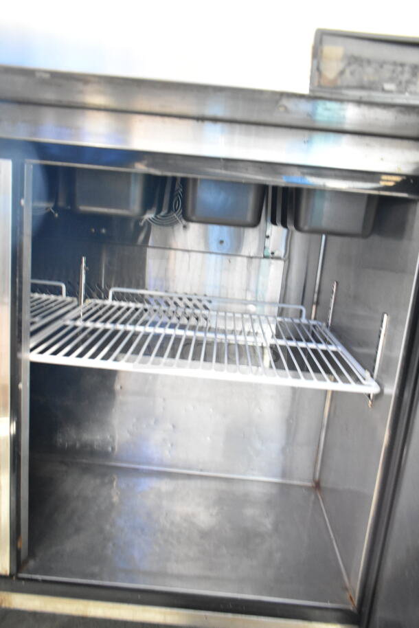 2020 Atosa MSF8308GR commercial prep table; stainless interior, wire rack, bain marie top, excellent condition.