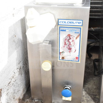 Coldelite Commercial Whipped Cream Dispenser, 115V, 1 Phase, stainless steel, countertop design, brand label visible.