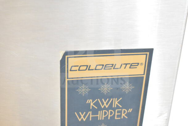 Coldelite KW 100 countertop whipped cream dispenser, stainless steel, visible “KWIK WHIPPER” label, 115V, 1 phase.