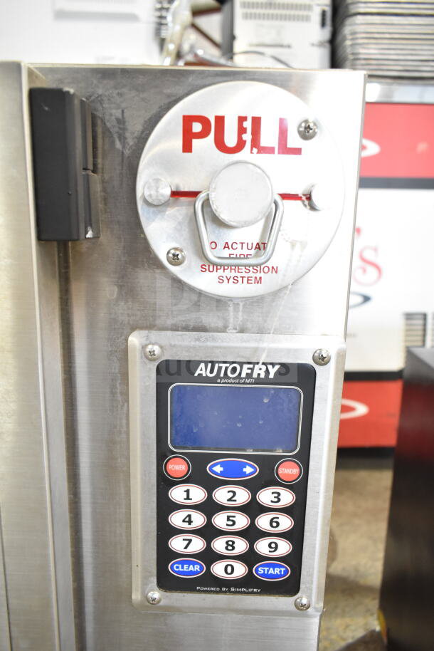 Autofry MTI-40C commercial ventless fryer, stainless steel, digital controls, fire suppression system visible, 240V, 1 phase.