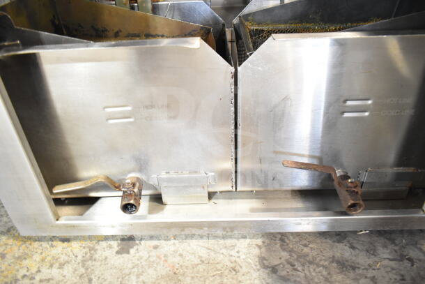 Autofry MTI-40C ventless fryer, 240V, 1 phase, used condition, showing dual compartments and control valves.
