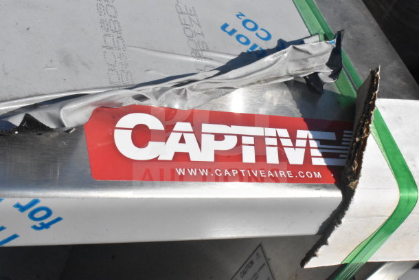Brand new CaptiveAire 4218 VHB steam hood, 3.5', scratch and dent condition, visible CaptiveAire label.