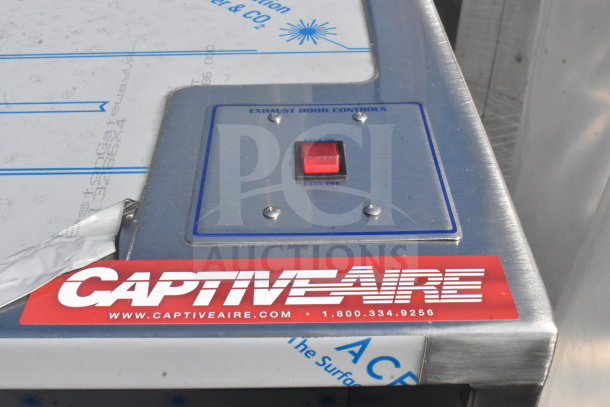 7' CaptiveAire 4824 VHB commercial steam hood, stainless steel, with control panel and visible brand label.