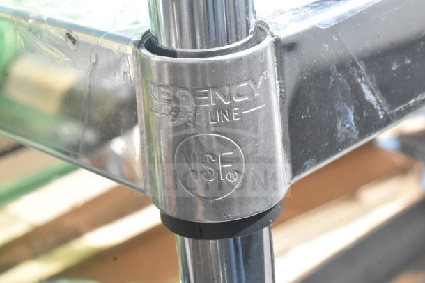 3 Tier Cart with Regency Spec Line branding and NSF certification, shown on commercial casters.