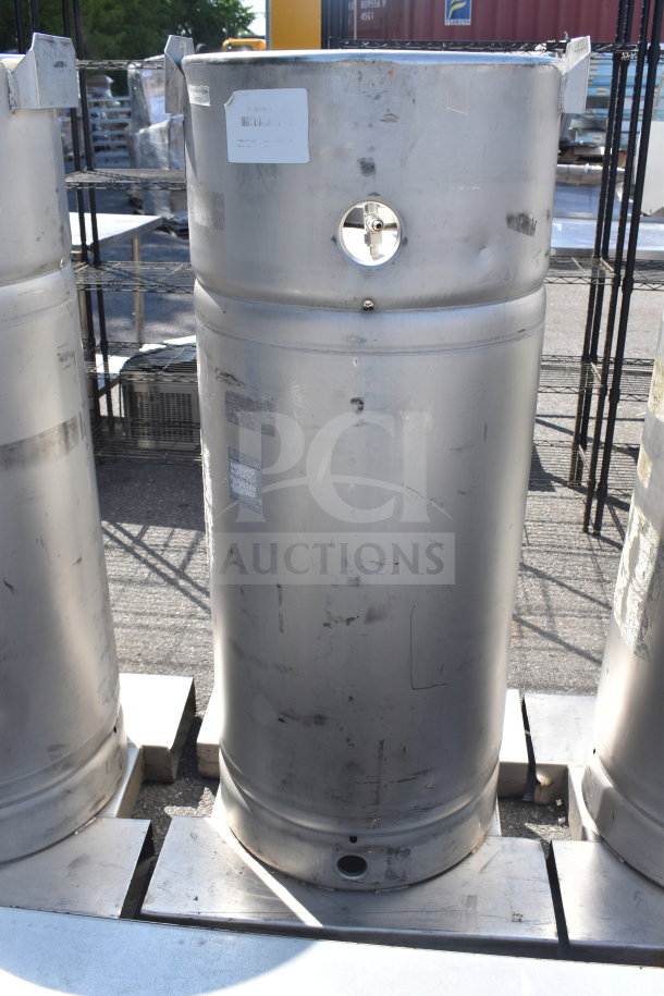 Sharpsville Container Tanks, stainless steel, vertical, slight wear. Markings present. Pickup required.